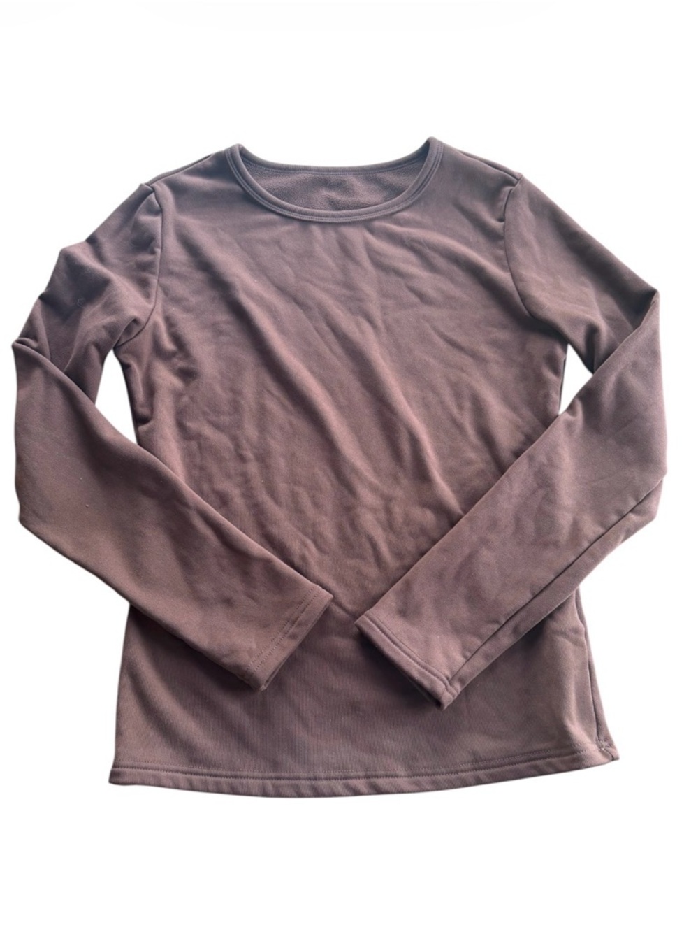 Dazy x StarSeries Brown Fleece Lined Long Sleeve Thermal Top - Size L